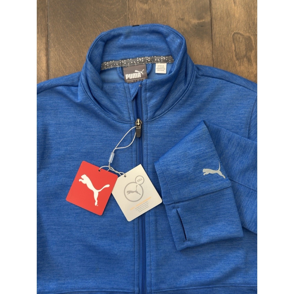 Puma Jacket Womens Size S Blue Heather Nebulas Full Zip Dry Cell Long Sleeve NWT